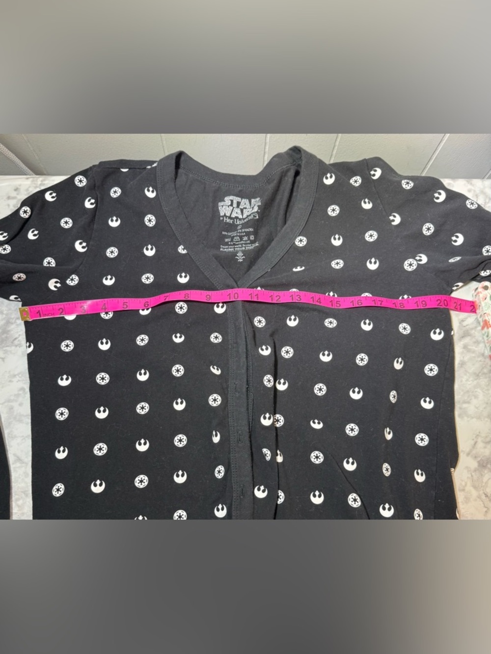 Star Wars Black Rebel Symbol Button down v neck cotton Cardigan sz XL - Picture 6 of 6